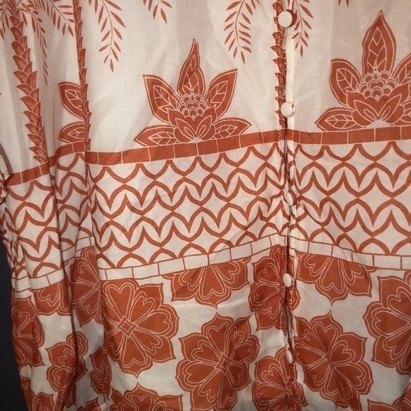 Johnny Was button down printed blouse Three-quarter sleeve - Picture 2 of 8